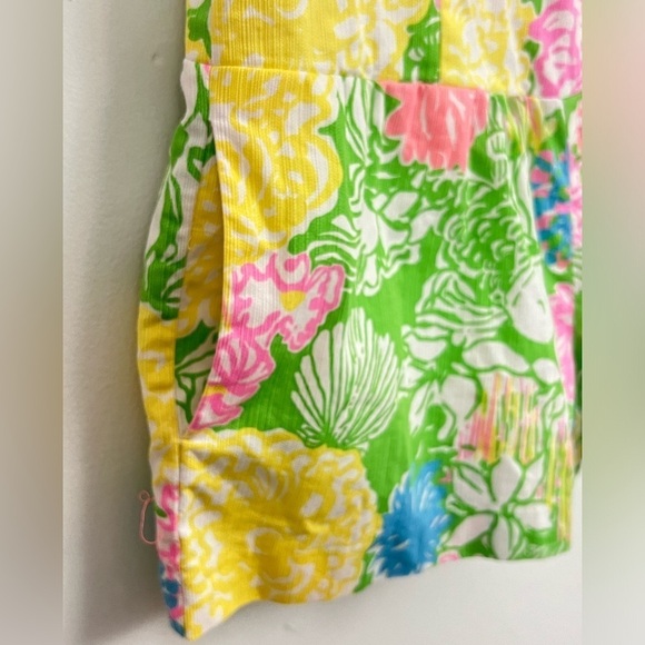 LILLY PULITZER Gretchen Romper Size 00 Hibiscus Stroll Cotton Shorts One-Piece - Picture 3 of 13